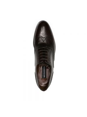 Zapatos brogues de cuero Fratelli Rossetti marrón