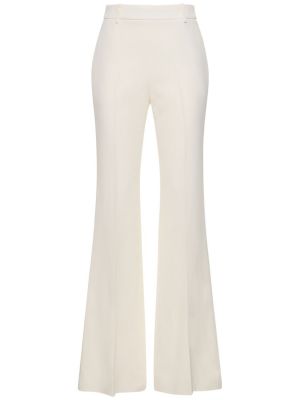 Krepové viskózové rovné kalhoty s vysokým pasem Ermanno Scervino bílé
