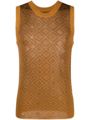 Jacquard strikket vest Ahluwalia oransje