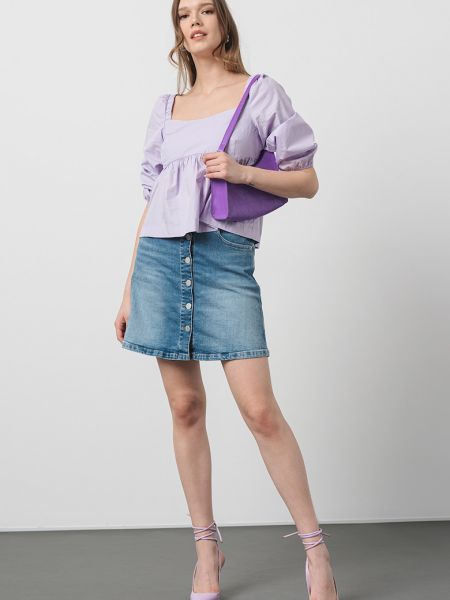 Блузка с пышными рукавами Tommy Jeans фиолетовая