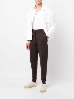 Spodnie sportowe bawełniane Tom Ford brązowe