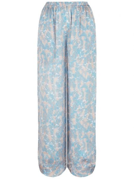 Svilene lepršave hlače s printom Giorgio Armani