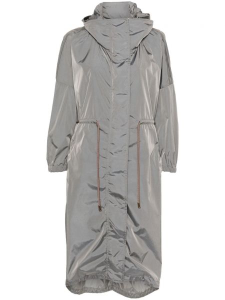 Long manteau à capuche Moorer gris