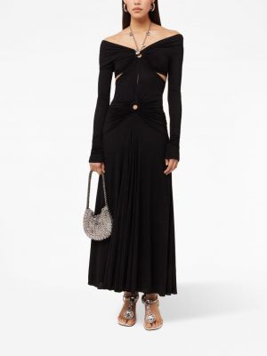 Sukienka długa drapowana Paco Rabanne czarna