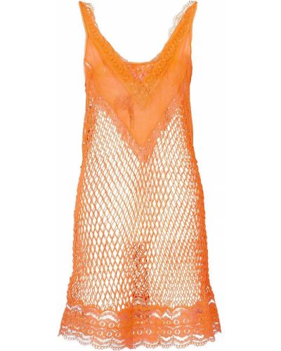 Mini vestido de encaje Burberry naranja