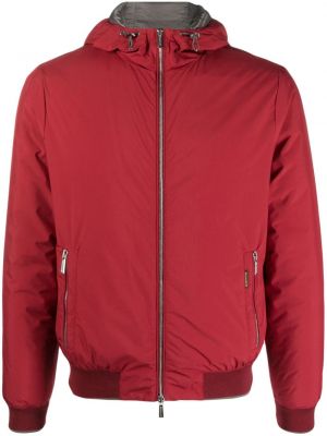 Pernata jakna s kapuljačom Moorer crvena