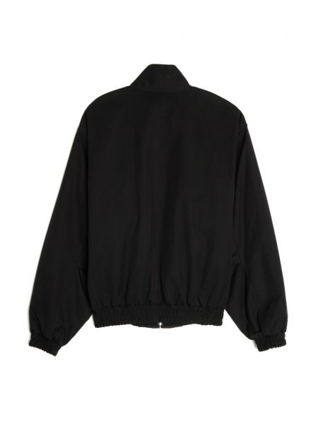Hedvábná dlouhá bunda na zip Auralee černá