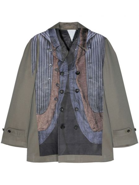 Μακρύ παλτό με σχέδιο Comme Des Garçons Homme Plus πράσινο