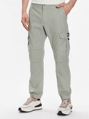 Relaxed панталони jogger Tommy Jeans зелено
