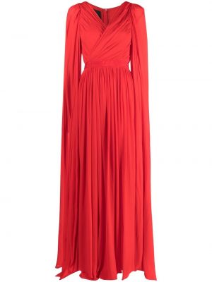Платье с драпировкой с V-образным вырезом Pinko, красное