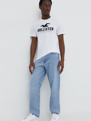 Koszulka bawełniana Hollister Co. biała
