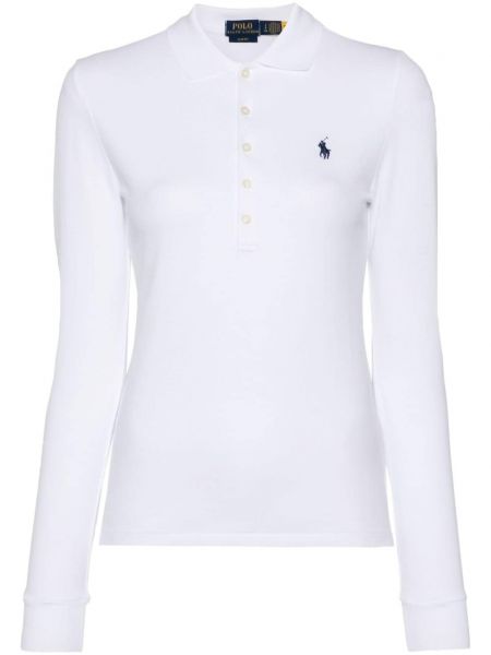 Poloshirt med broderier Polo Ralph Lauren hvid