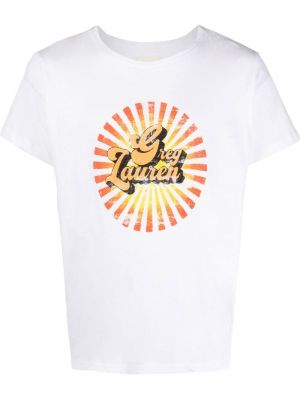 Koszulka z okrągłym dekoltem Greg Lauren biała