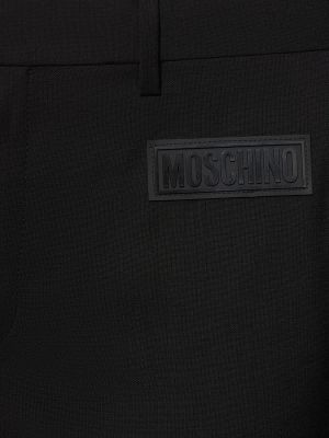 Spodnie klasyczne wełniane Moschino czarne
