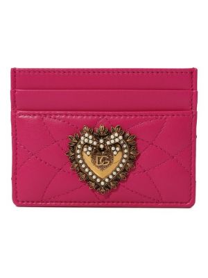Кожаный кошелек Dolce & Gabbana розовый