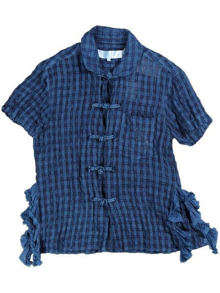 Карирана къса блуза Comme Des Garçons Tao синьо