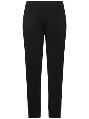 Pantaloni di cotone di cotone in jersey Moncler nero