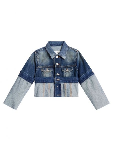 Cropped jakke for piger Mm6 Maison Margiela Kids blå