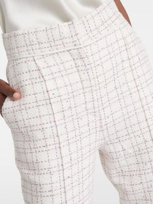 Παντελόνι με ίσιο πόδι tweed Elie Saab λευκό