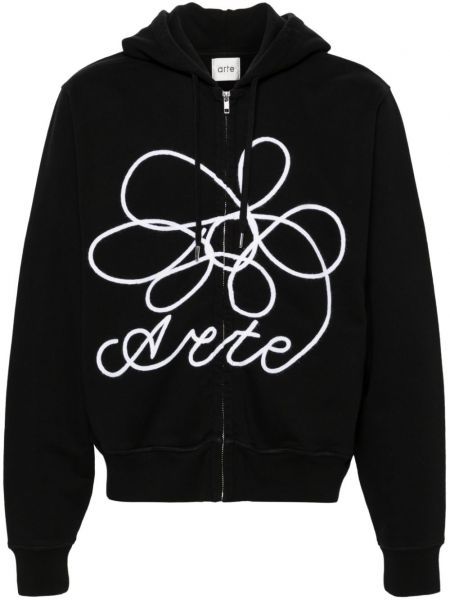 Çiçekli zip hoodie Arte siyah