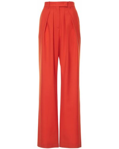 Vlněné volné kalhoty s páskem Rochas - oranžová