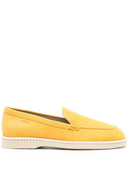 Pantofi loafer din piele de căprioară Hogan galben