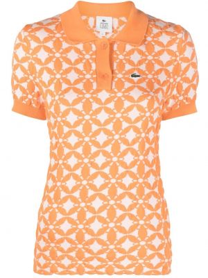 Jacquard blomstret poloskjorte Lacoste oransje