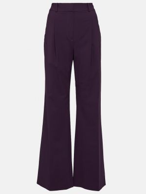 Шерстяные брюки Veronica Beard фиолетовые