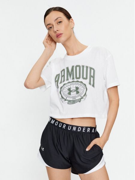 Relaxed кроп топ Under Armour бяло