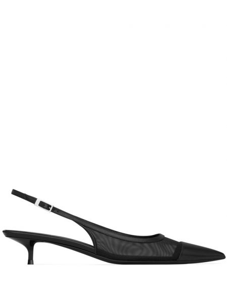 Мрежести полуотворени обувки Saint Laurent черно