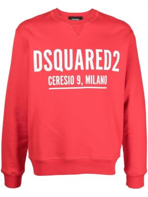 Sweatshirt aus baumwoll mit print Dsquared2 rot