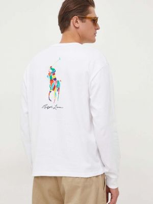 Pamučna polo majica sa dugačkim rukavima Polo Ralph Lauren bijela