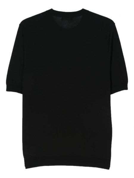 Megztas medvilninis marškinėliai Ballantyne juoda