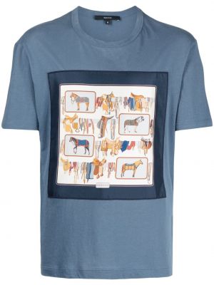 T-shirt aus baumwoll mit print Gucci blau