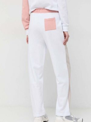 Pantaloni sport din bumbac Armani Exchange alb