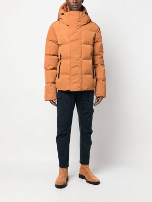 Péřová bunda s kapucí Dsquared2 oranžová