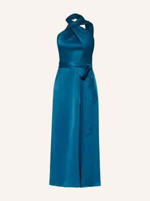 Niebieska satynowa sukienka Reiss