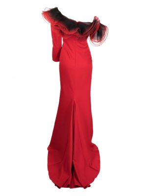 Sukienka wieczorowa z falbankami Ana Radu czerwona