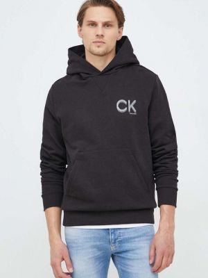 Хлопковая толстовка Calvin Klein черная