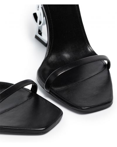 Sandales en cuir Saint Laurent noir