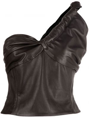 Leder top The Mannei braun