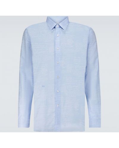 Camisa de algodón Berluti azul