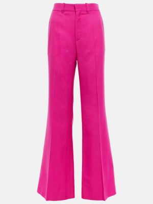 Μάλλινο παντελόνι με ψηλή μέση Chloã© ροζ
