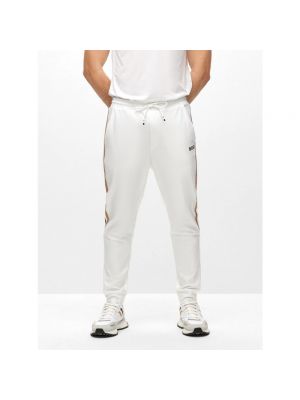 Spodnie sportowe z kapturem Hugo Boss białe