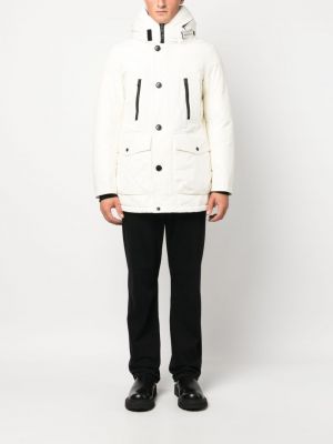 Manteau à capuche en plume Woolrich blanc