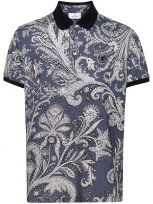 Polo majica s printom s paisley uzorkom Etro plava