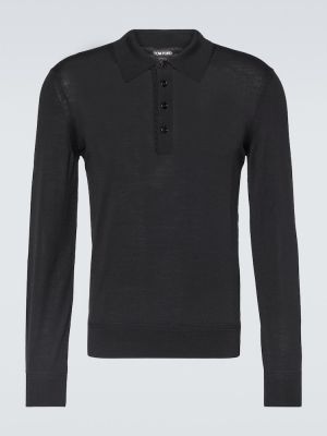 Vilnonis polo marškinėliai Tom Ford juoda