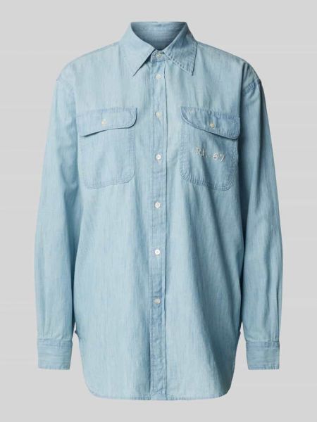 Haftowana koszula jeansowa Polo Ralph Lauren niebieska