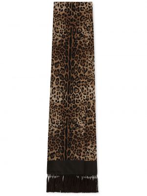 Echarpe en soie à imprimé à imprimé léopard Dolce & Gabbana