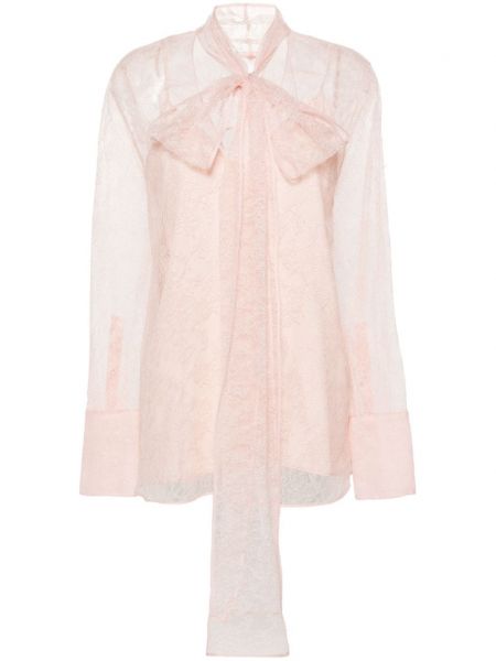 Прозрачна блуза с дантела Givenchy розово